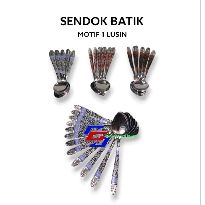 Sendok Makan Motif Batik Stainless Tebal