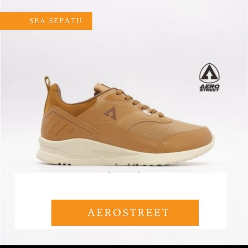 Aerostreet Tiger Coklat Tua Krem size 39 - Sepatu Sneakers