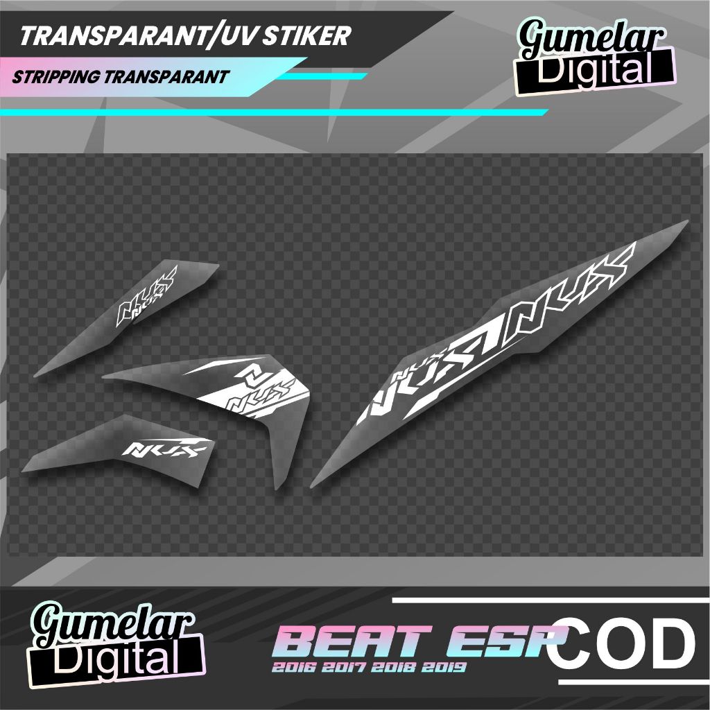 STRIPPING TRANSPARAN UV CLEAR SIMPEL HONDA BEAT ESP BEAT STREET NUX NUW NVX