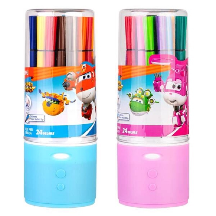

Deli Super Wings Felt Pen / Spidol 24 Warna Kemasan Tabung EC150 - 24