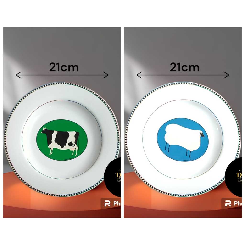 01440 Piring Salad Keramik Animal / Piring Keramik Hias / Piring Hias Keramik / Piring Hias Animal /