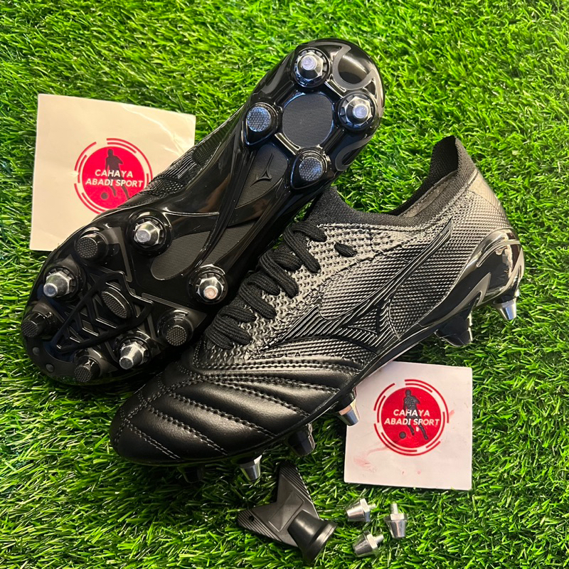 ( BISA COD ) SEPATU BOLA MIZUNO MORELIA NEO BETA 4 ANTICLOG BLACKOUT SG SPULL BESI