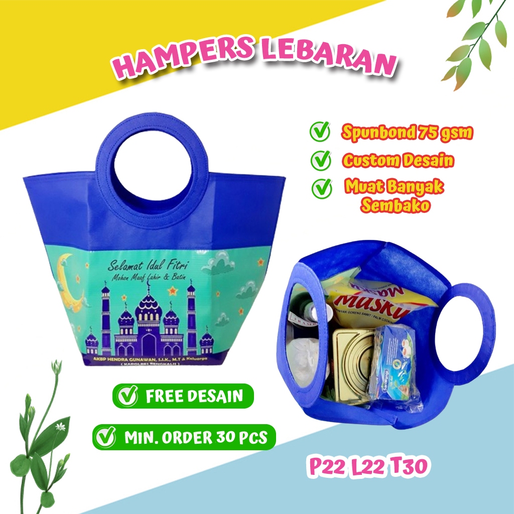 

Tas Parcel Lebaran Pegangan Bulat Custom