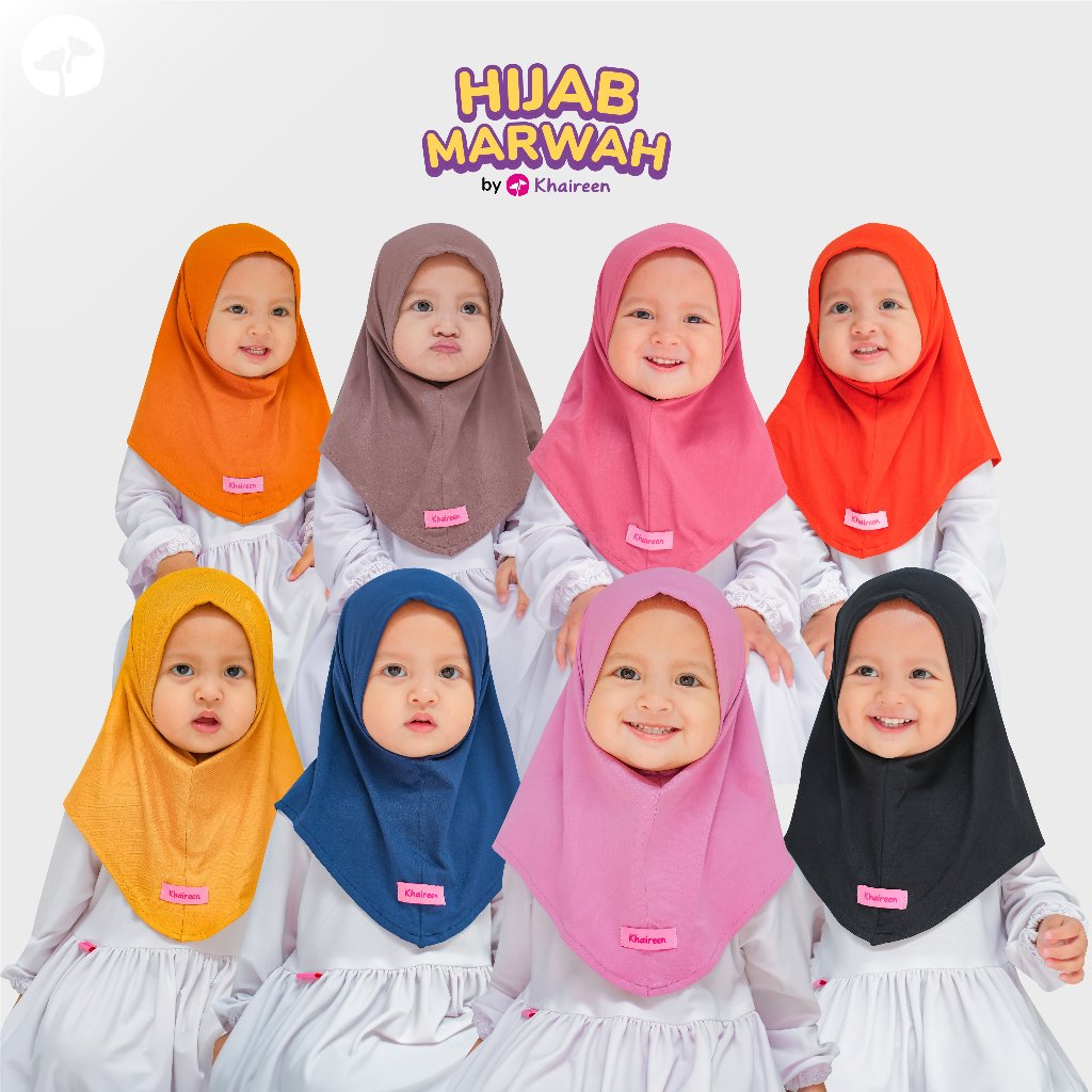 KHAIREEN Hijab Marwah (0-5 tahun) Hijab Anak Rayon Spandek Hijab Aqiqah Hijab Bayi Adem