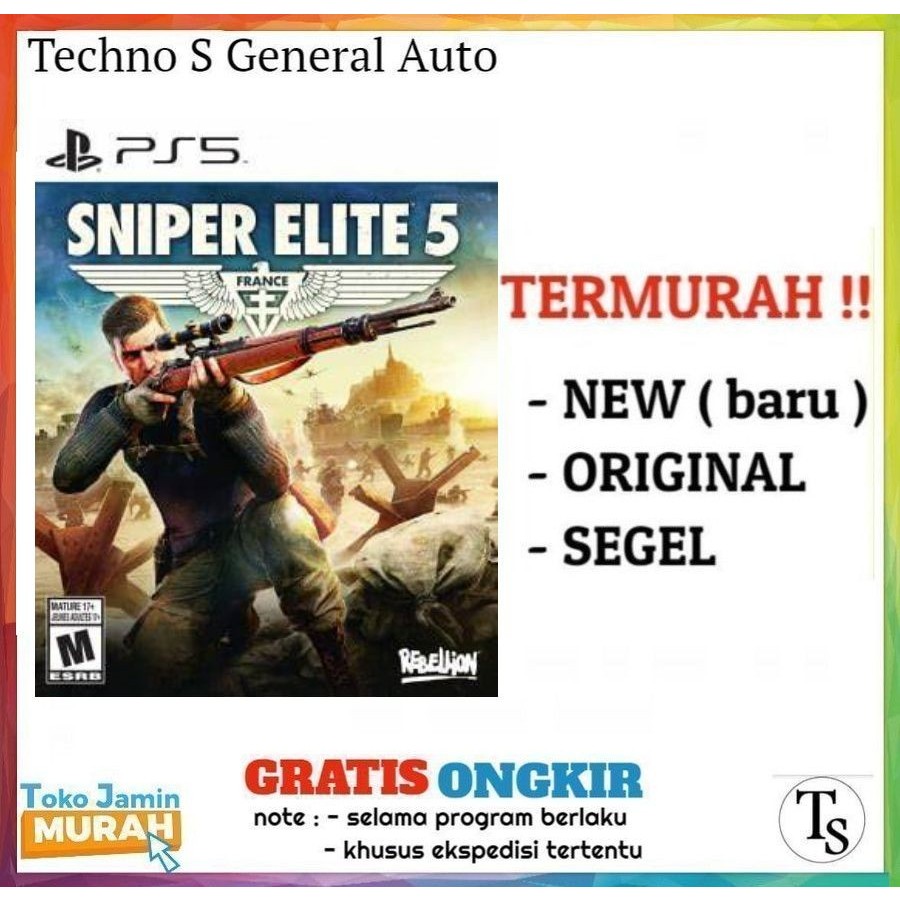 PS5 Sniper Elite 5 / PS4 Sniper Elite 5 / Game PS 5 / PS 4 Original Baru Segel