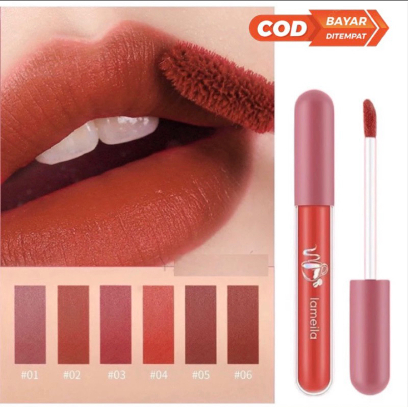 ❣️zah❣️ LAMEILA NUDE LIPSTICK MATTE LAMEILA 1041 Lipstik Matte Tahan Lama dan WATERPROOF
