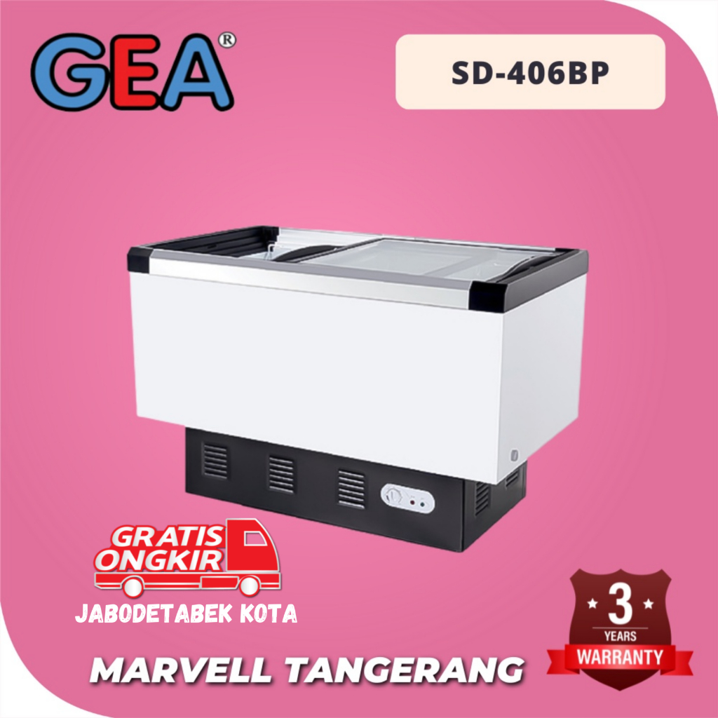 FREEZER GEA SD-406BP KULKAS PINTU GESER FREEZER ES KRIM SLIDING FLAT