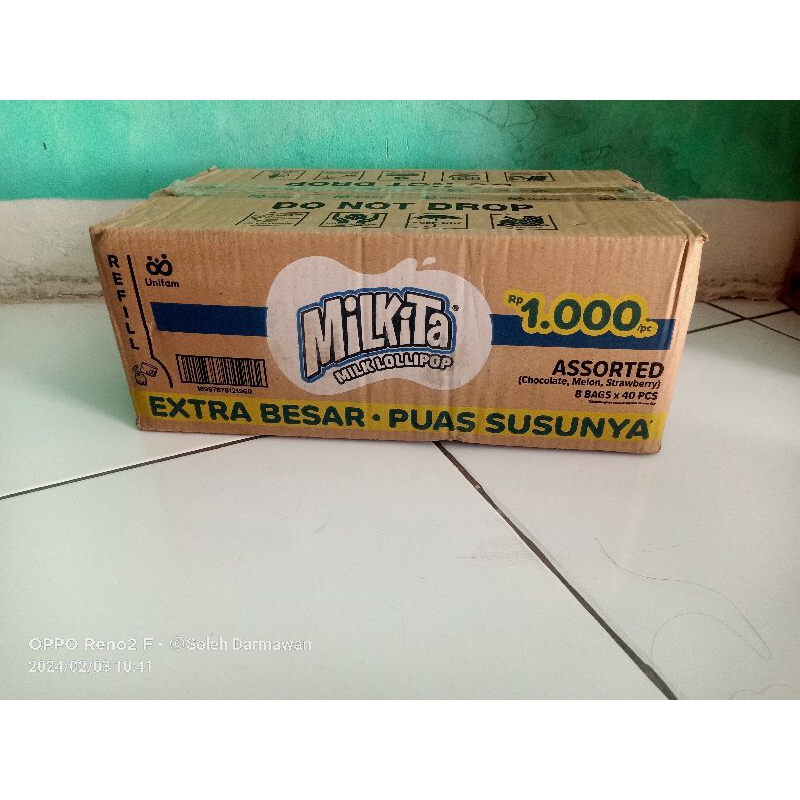 

Permen Milkita Lolipop 1 Karton kemasan Refill.