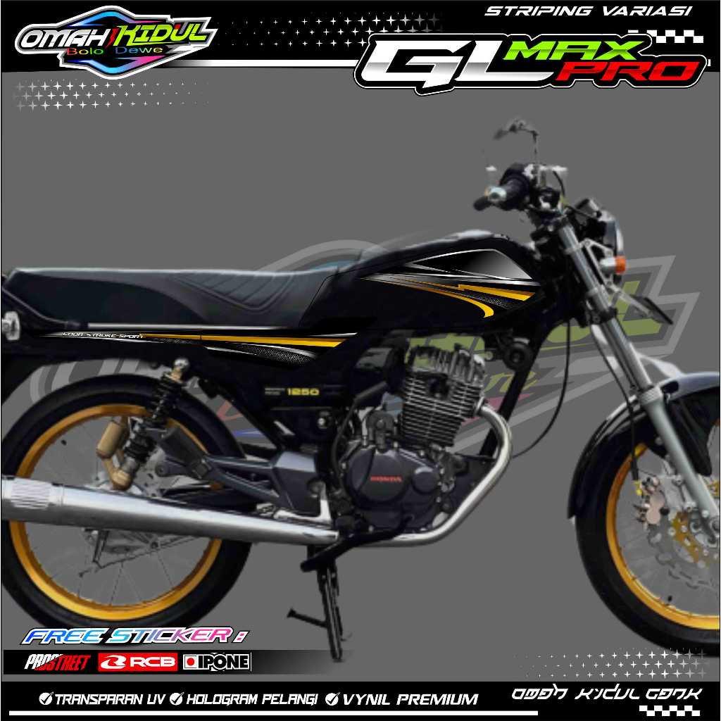 STRIPING VARIASI GL PRO - GL MAX / STICKER LIST VARIASI MOTOR HONDA GL PRO GL MAX
