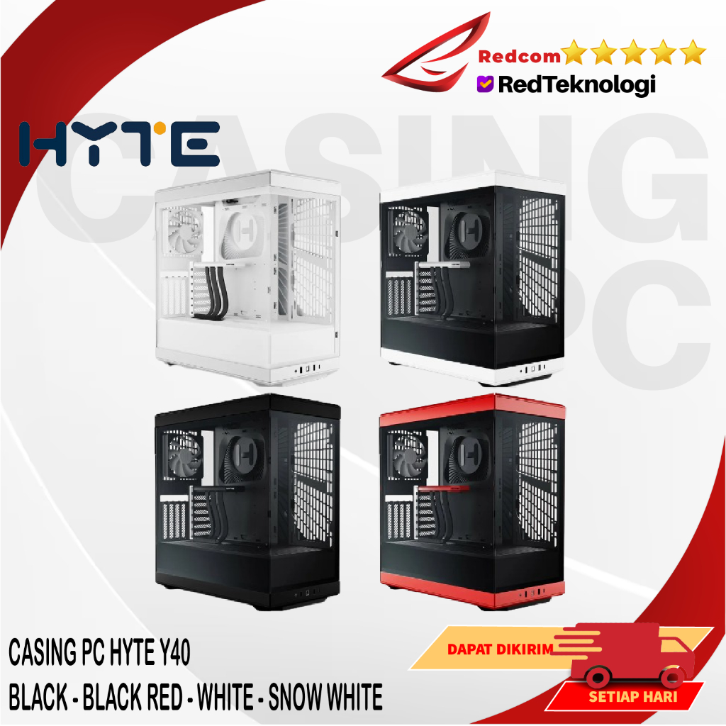 CASING PC HYTE Y40 - BLACK - BLACK RED - WHITE - SNOW WHITE