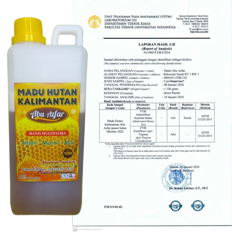 

MADU MURNI ASLI HUTAN KALIMANTAN 910 gram ABU AZFAR - Madu Asli Murni Pure Raw Honey