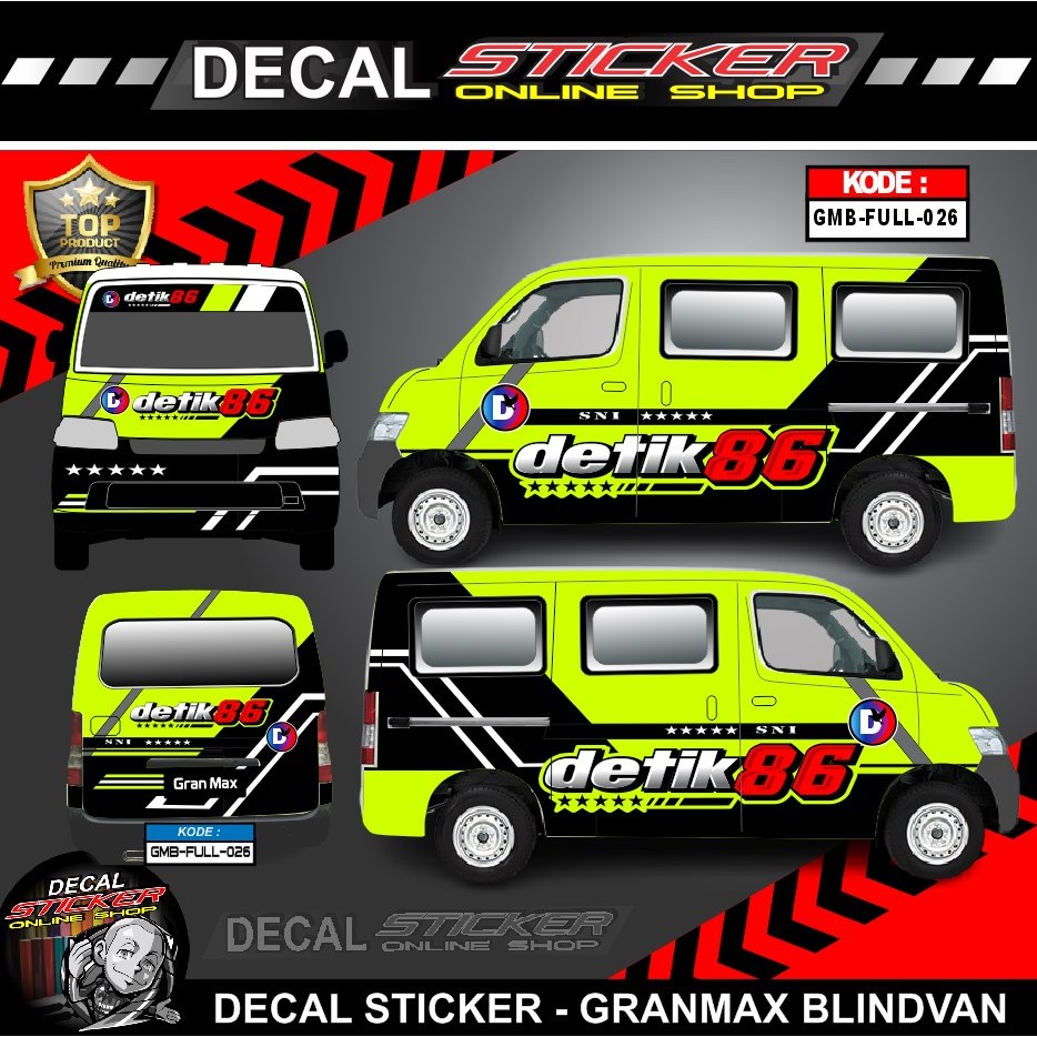 STIKER MOBIL DAIHATSU GRANMAX VAN PICKUP FULL DECAL PRINT LAMINASI MURAH