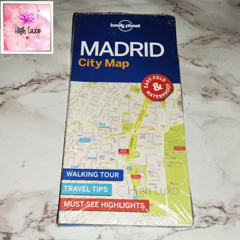 Peta Lonely Planet Madrid City Map ENGLISH Impor Import Original Authentic KOTA SPAIN SPANYOL EUROPE