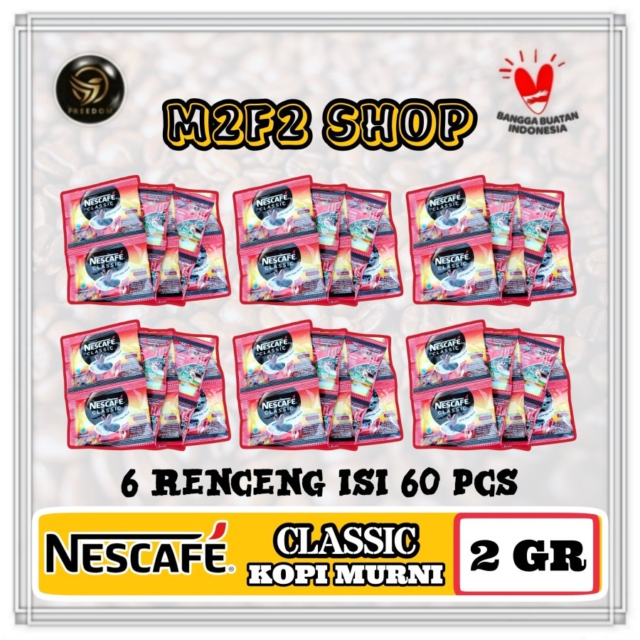 

Kopi Nescafe Classic 100% Kopi Murni Sachet - 2 gr (Kemasan 6 Renceng)