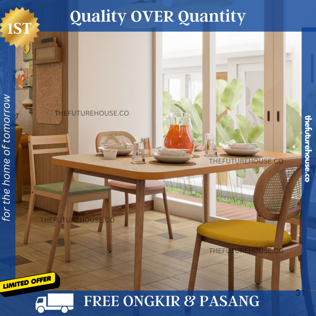 FREE ONGKIR JAWA IRA SET MEJA MAKAN MINIMALIS ROTAN DINING SET