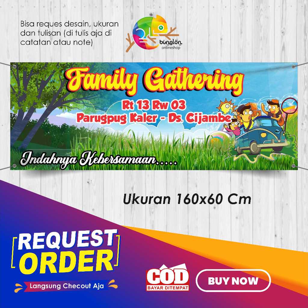 Spanduk Banner 160x60 Familly Gathering RT RW Custom Desain