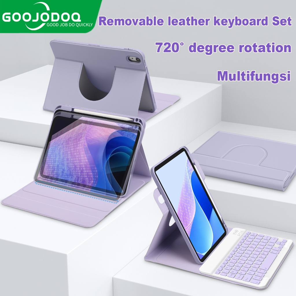 GOOJODOQ For iPad Case bluetooth Keyboard and Mouse Set magnetic 720° rotation iPad case For iPad Ai