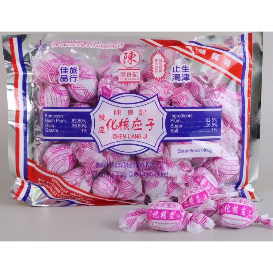 

Manisan Plum Bungkusan Chen Liang Ji tanpa biji chan pui ing che 400gr - 180GR