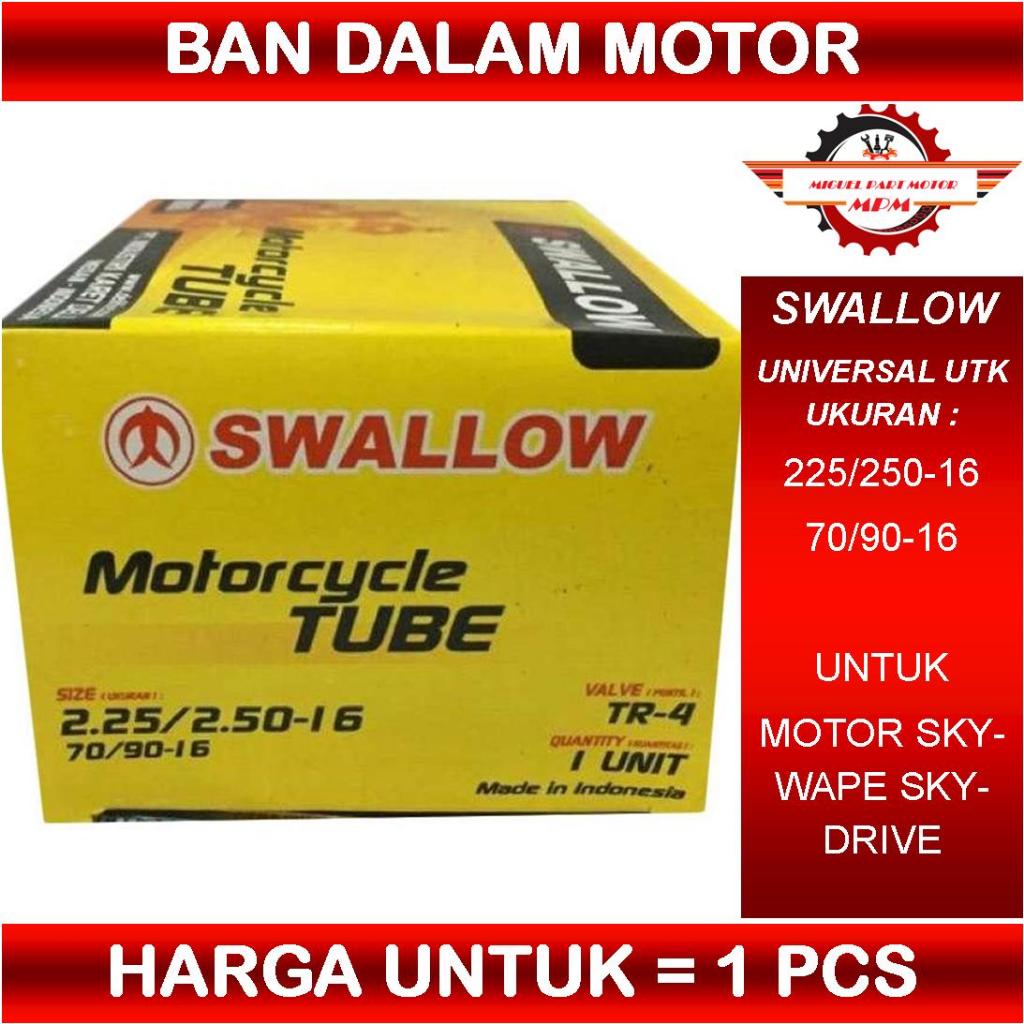 Ban Dalam Motor Swallow Ukuran 225/250 Ring 16 70/90 Ring 16