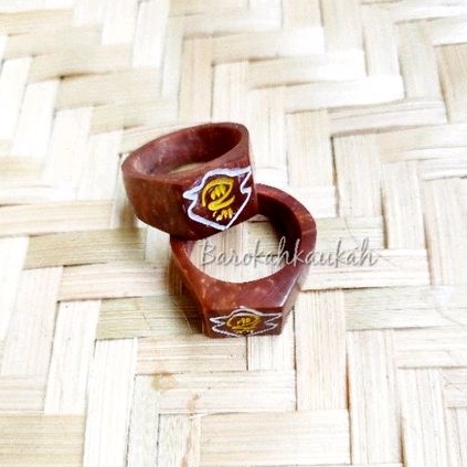 Cincin terompah ukir coklat ukuran 17 kaukah kokka asli