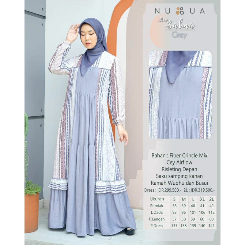 Nubua Salma Dress Gamis Cantik Mewah