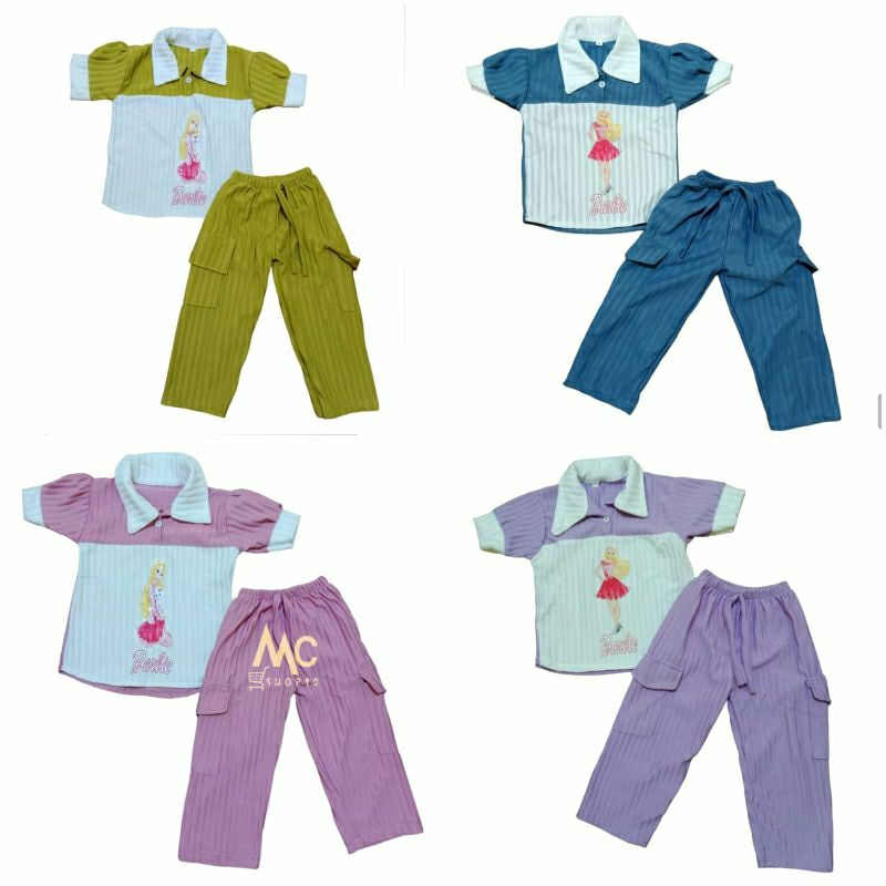 SETELAN KNIT CARGO ANAK PEREMPUAN 1-10 TAHUN