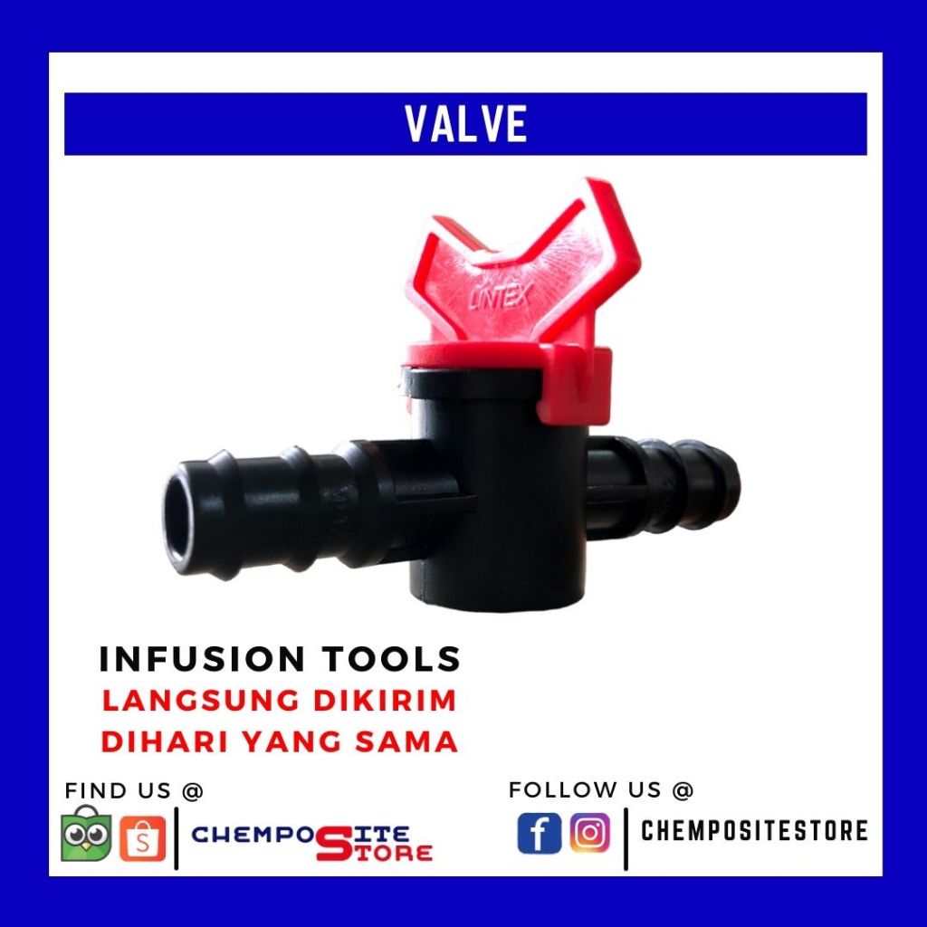 infusion valve kran plastik carbon fiber vacuum infusion process 1 PCS