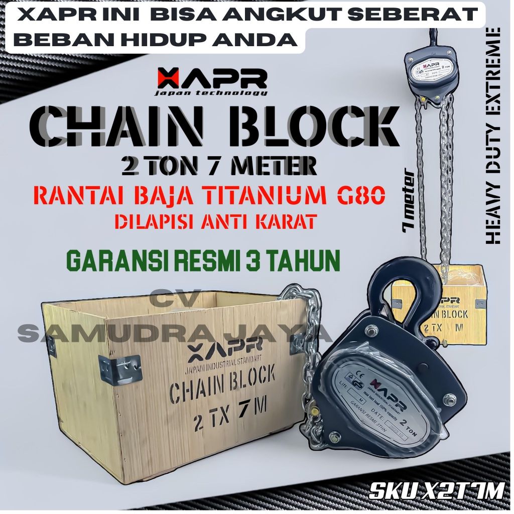 (PROMOSI) APR CHAIN BLOCK 2TON 7METER KATROL KEREKAN TAKEL LEBIH KUAT DARI KONDO CHAINBLOCK