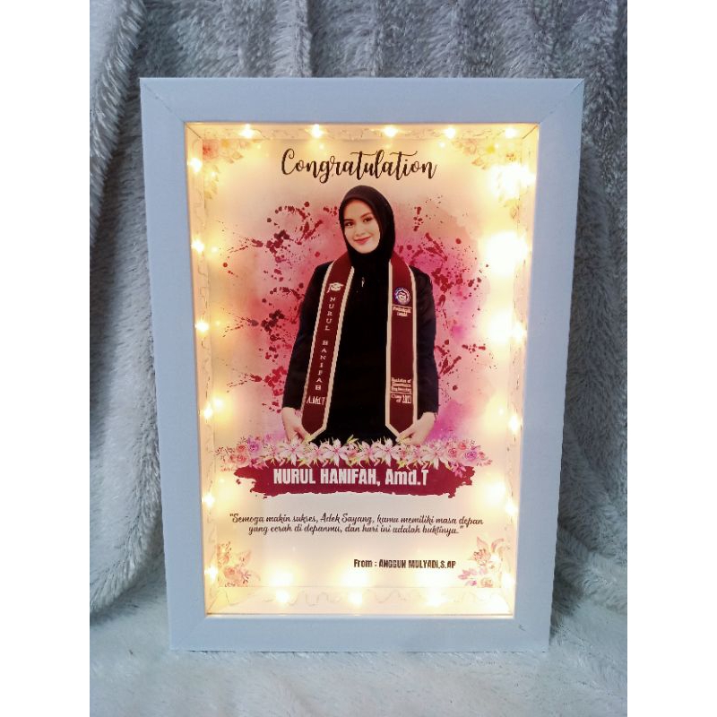 frame poto 3D+ lampu led hadiah spesial jambi