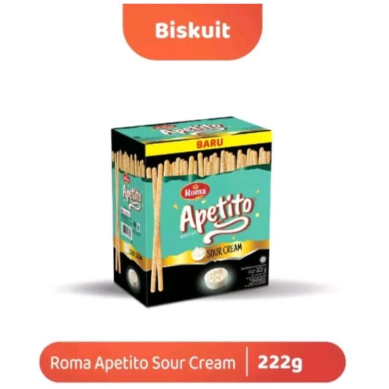 

Roma Apetito Sour Cream Biskuit Stik isi 12pcs