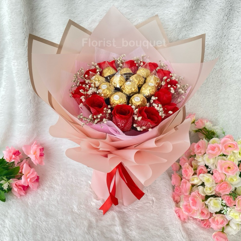 (Terima Dadakan) Buket coklat Ferrero bucket valentine | ulang tahun | kado valentine | pacar | ulta