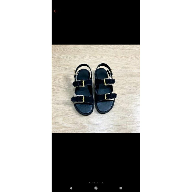 Sandal wanita plat lotso hitam cream  dr.martin free box