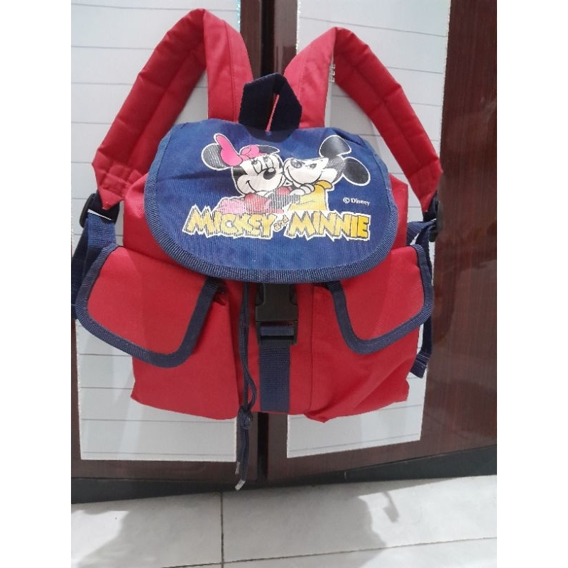 ransel anak mickey mouse by disney branded original lengkap tag monza bag tas preloved