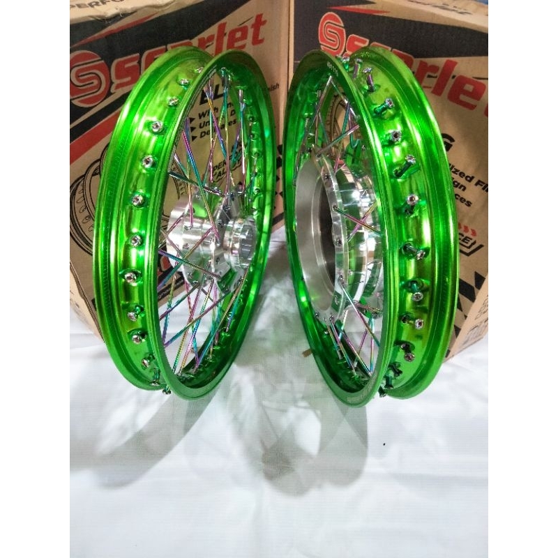 VELG JARI JARI PAKETAN RING 14 (140-160) SCARLET UNTUK MOTOR MIO SPORTY/SMILE MIO J X RIDE 115 FINO 