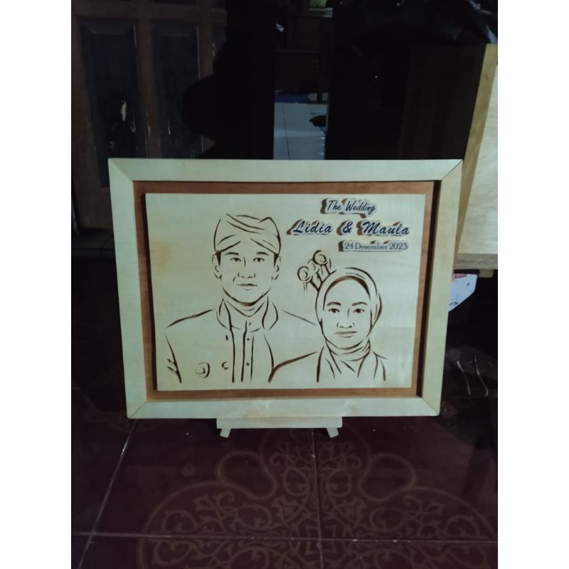 SKETSA 2 WAJAH UKIR KAYU + NAMA