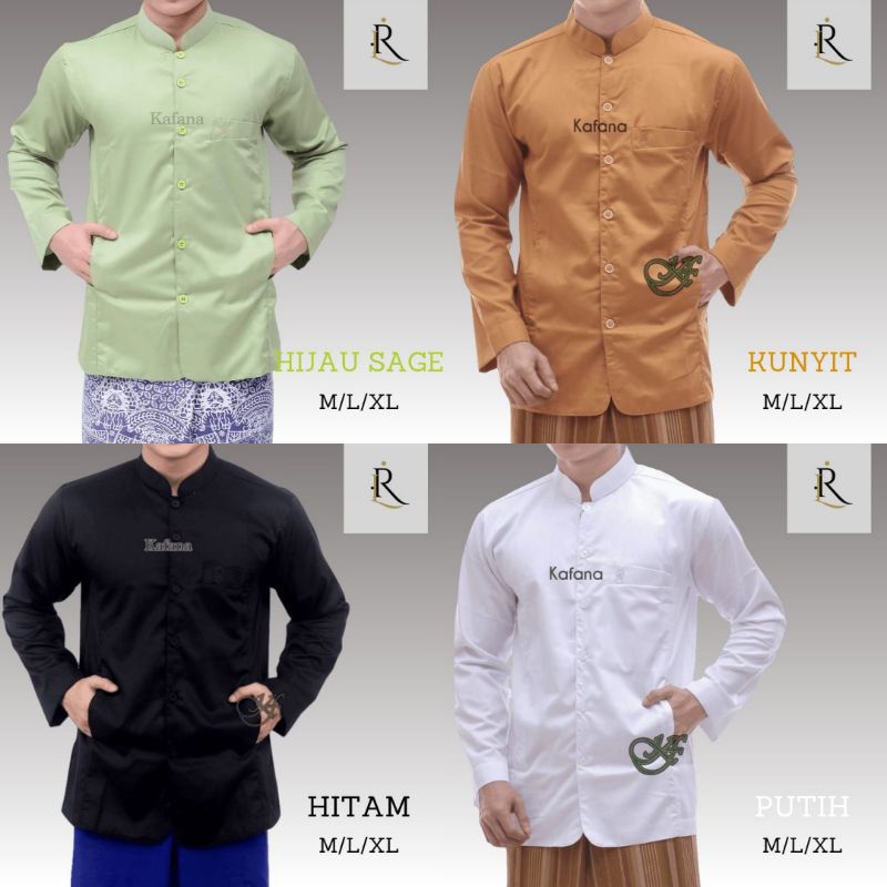 Koko Haibah Trompah / Terompah Semi Jas Polos Lengan Panjang Murah Baju Muslim Taqwa Saku Samping | 