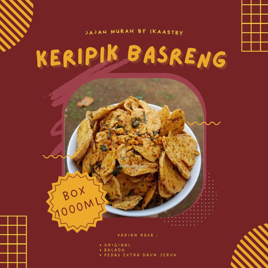 

[PROMO]! Keripik Basreng VIRALL !!! Pedas Daun Jeruk/Balado/Original Ayam Bawang Bumbu Melimpah BOX 1000ML