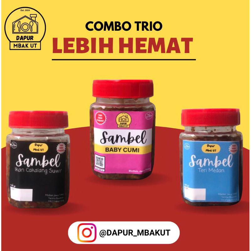 

COMBO TRIO - Sambel Cakalang + Sambel Teri Medan + Sambel Baby Cumi