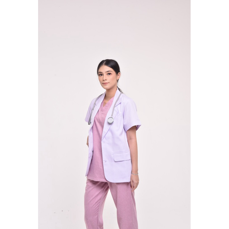 Baju Dinas Perawat | Baju Jaga Putih | Baju Ok Putih | SBA Medical