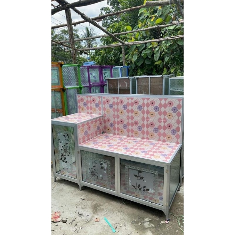 Meja Kompor Kaca Alumunium