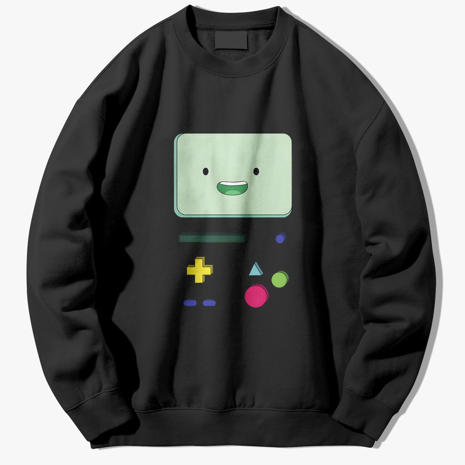 Baru Asli  Crewneck sweater Sweatshirt Adventure time BMO Sweater Polos unisex pria dan wanita size 