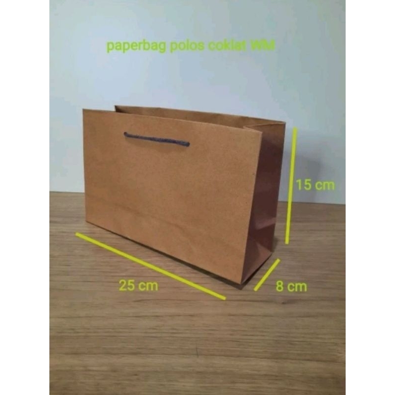 

paper bag polos coklat wafer miring