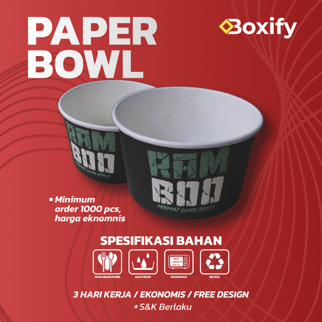 Custom Paper Bowl 650 ml (220 OZ)