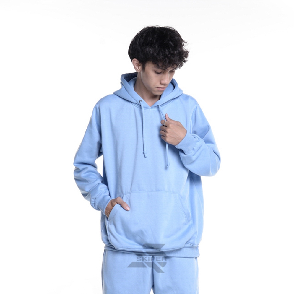Hoodie Dewasa Polos BABY BLUE Tebal Original Skiperofficialshop
