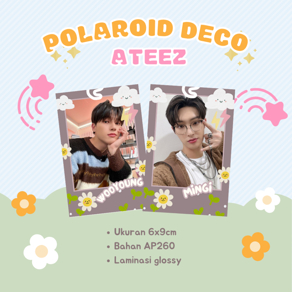 Polaroid Deco ATEEZ Foto Fankit Freebies Merchandise Kpop Stuff Bahan Artpaper Tebal