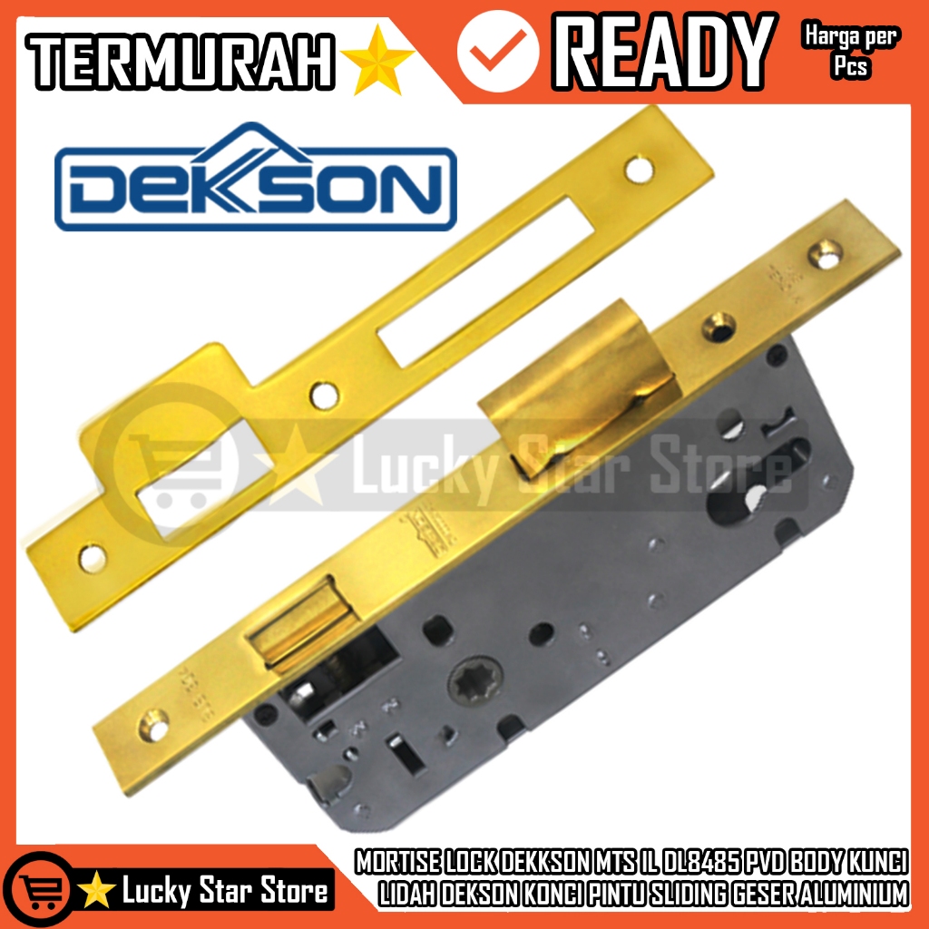 MORTISE LOCK DEKKSON MTS IL DL8485 PVD BODY KUNCI LIDAH DEKSON KONCI PINTU SLIDING GESER ALUMINIUM L