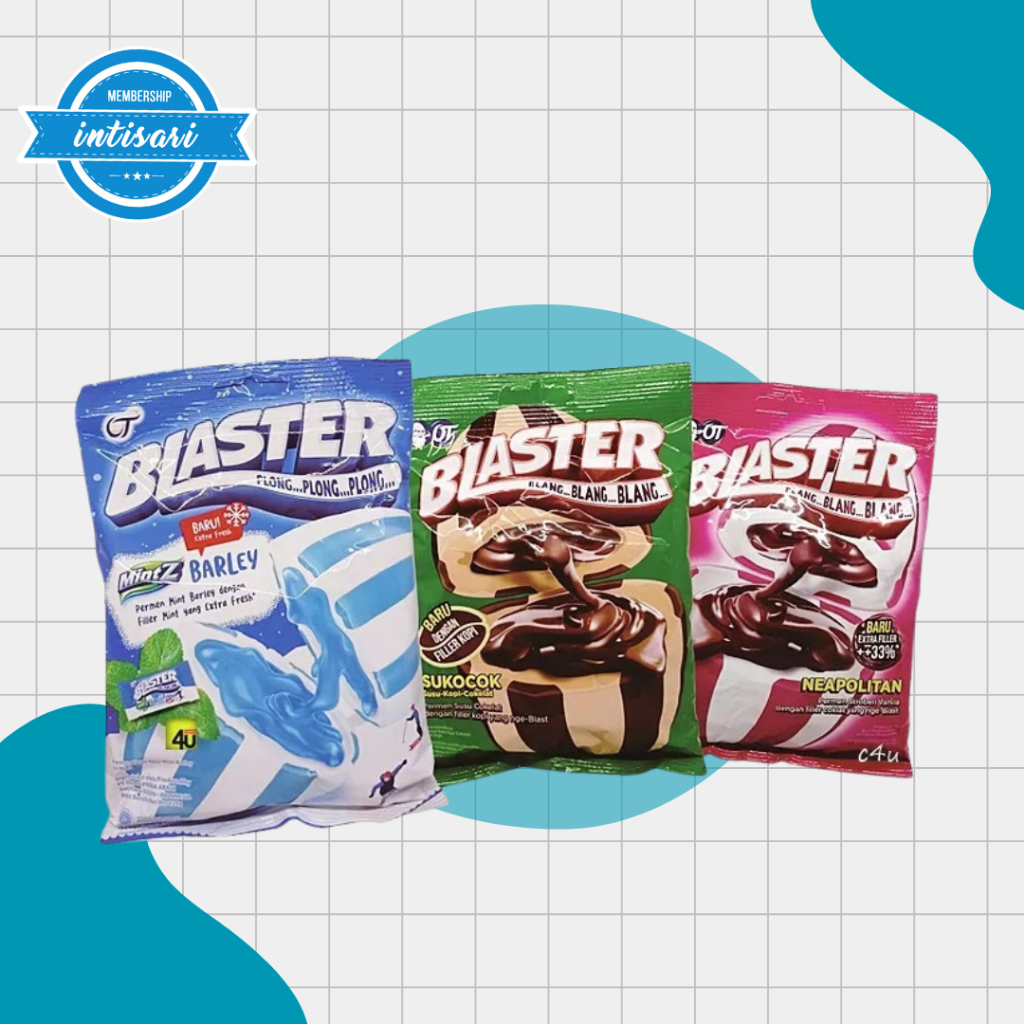 

Permen Blaster All Varian - Barley Mint, Sukocok, Neopolitan- (PAK)