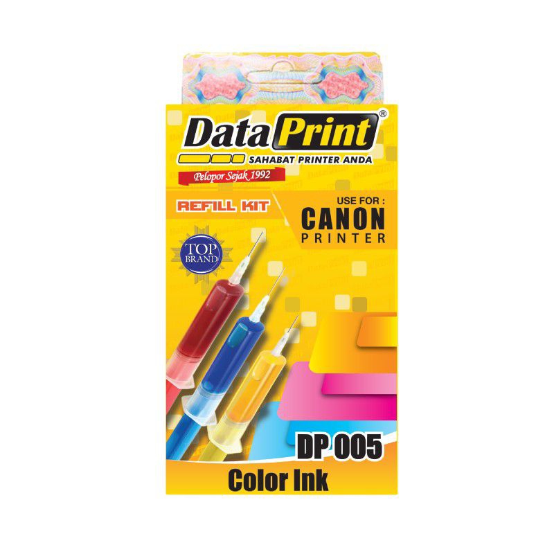Data Print Refill Suntikan Tinta Cartridge Canon Color