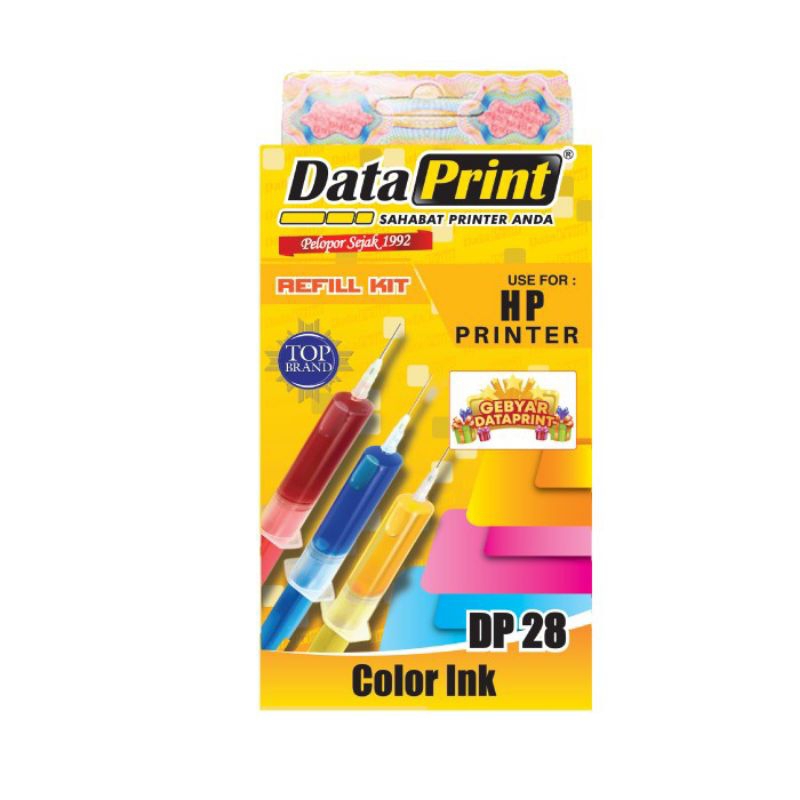 Data Print Refill Suntikan Tinta Cartridge HP Color