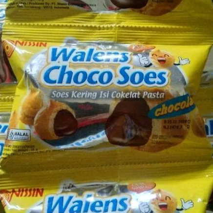 

ecer Walens Choco Soes 16 gr sachet Snack Halal Enak Soes kering isi cokelat pasta